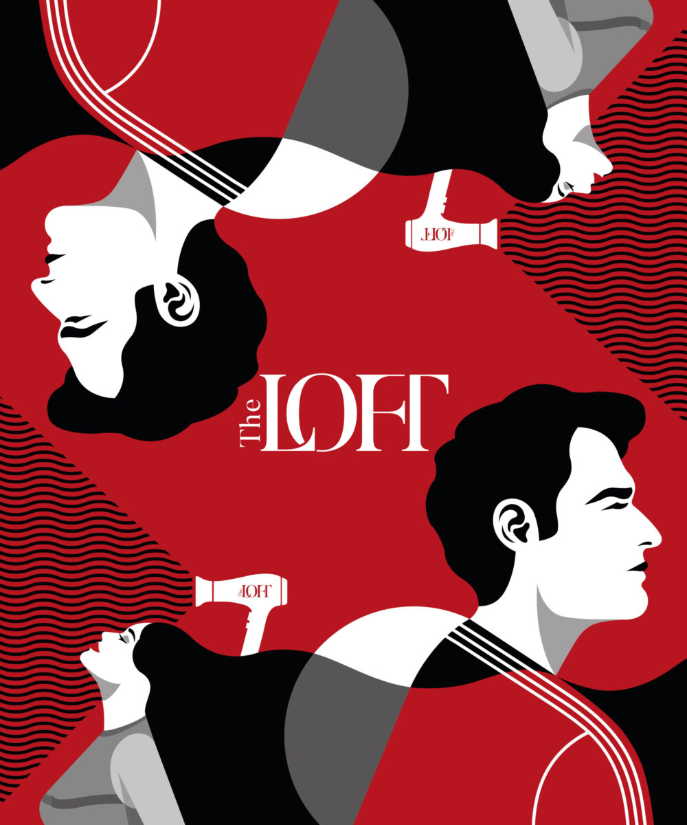 The loft Salon wall paper Design